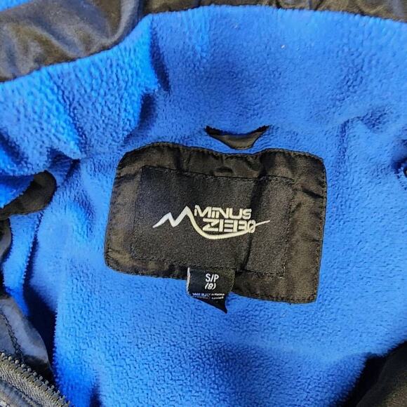 Minus Zero Boys Coats, Royal & Navy Blue Hooded Winter Puffer Coat, Sz 8 - Picture 2 of 7